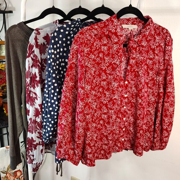 LOFT Tops - LOFT & A NEW DAY Career & Casual BUNDLE Large Women's Long Sleeve Blouses Shirts